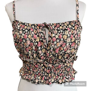 Wild fable floral adjustable spaghetti strap tank top size small